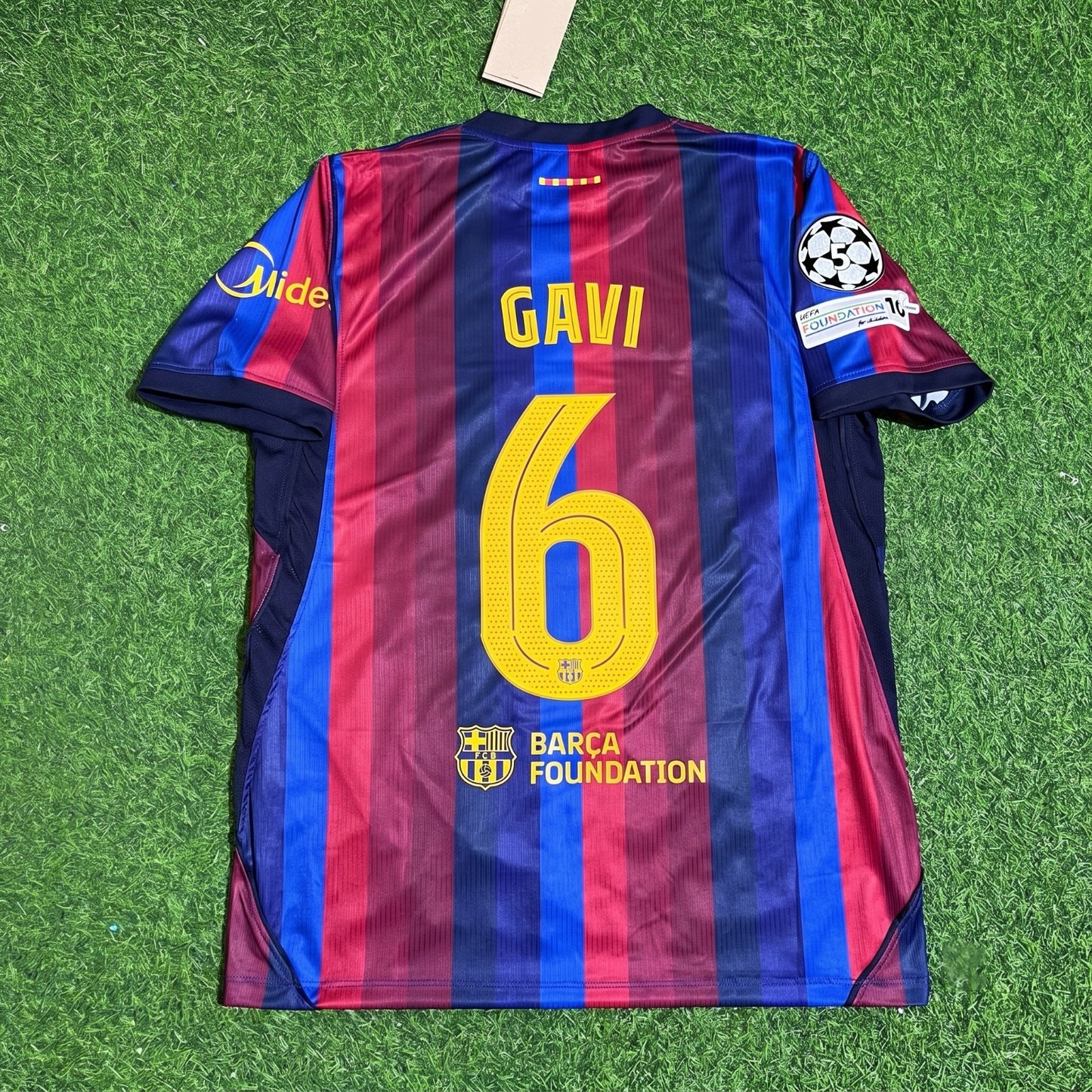 Gavi #6 Barcelona 2027 New Season Champions League Patch Home Jersey Trikot Maillot Soccer Shirt