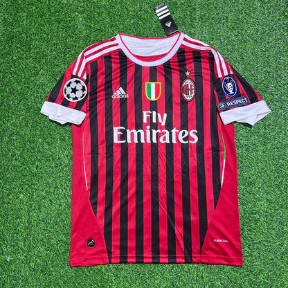 Gennaro Gattuso 8 - AC Milan Home 2011/12 Retro Kit Jersey Maillot Trikot Soccer Shirt