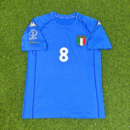 Gennaro Gattuso #8 Italy 2002 World Cup Home Retro Jersey