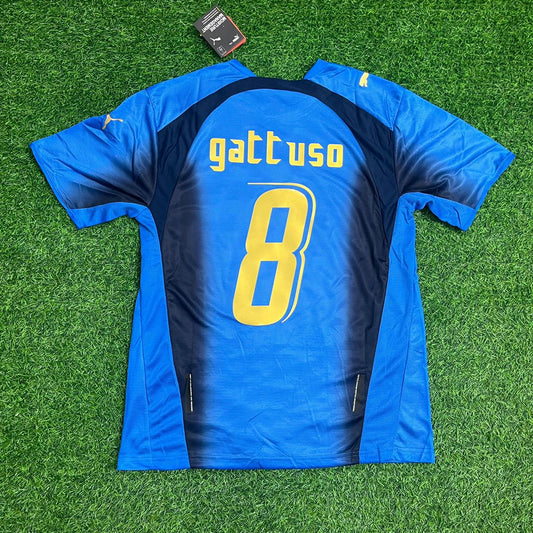 Gennaro Gattuso #8 - Italy 2006 World Cup Final Retro Jersey Maillot Trikot Maglia Soccer Shirt