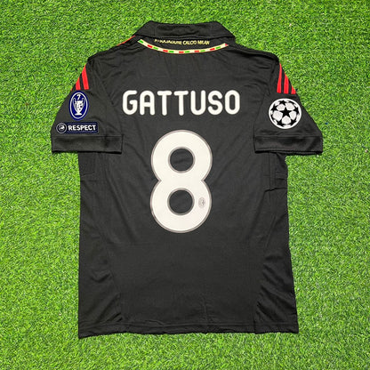Gennaro Gattuso 8 - Milan Third Kit 2011/12 Retro Kit Jersey Maillot Trikot Soccer Shirt
