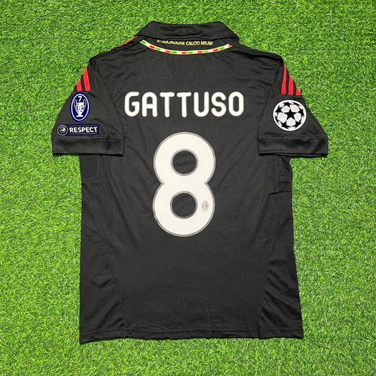 Gennaro Gattuso 8 - Milan Third Kit 2011/12 Retro Kit Jersey Maillot Trikot Soccer Shirt