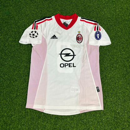 Gennaro Gattuso AC Milan 2003 Champions League Final Old Trafford White Retro Jersey Maglia Maillot