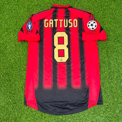 Gennaro Gattuso 8 – Milan 2004/2005 Red & Black Home Retro Kit Jersey Trikot Maillot