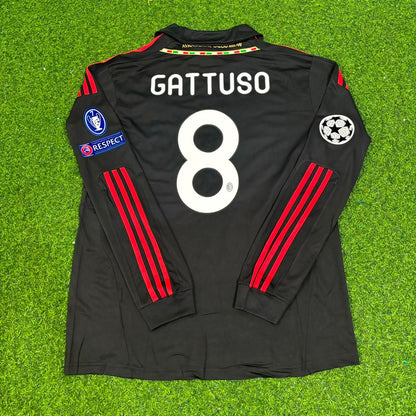 Gennaro Gattuso AC Milan 2011/12 Red & Black Retro Football Jersey Kit