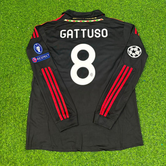 Gennaro Gattuso AC Milan 2011/12 Red & Black Retro Football Jersey Kit