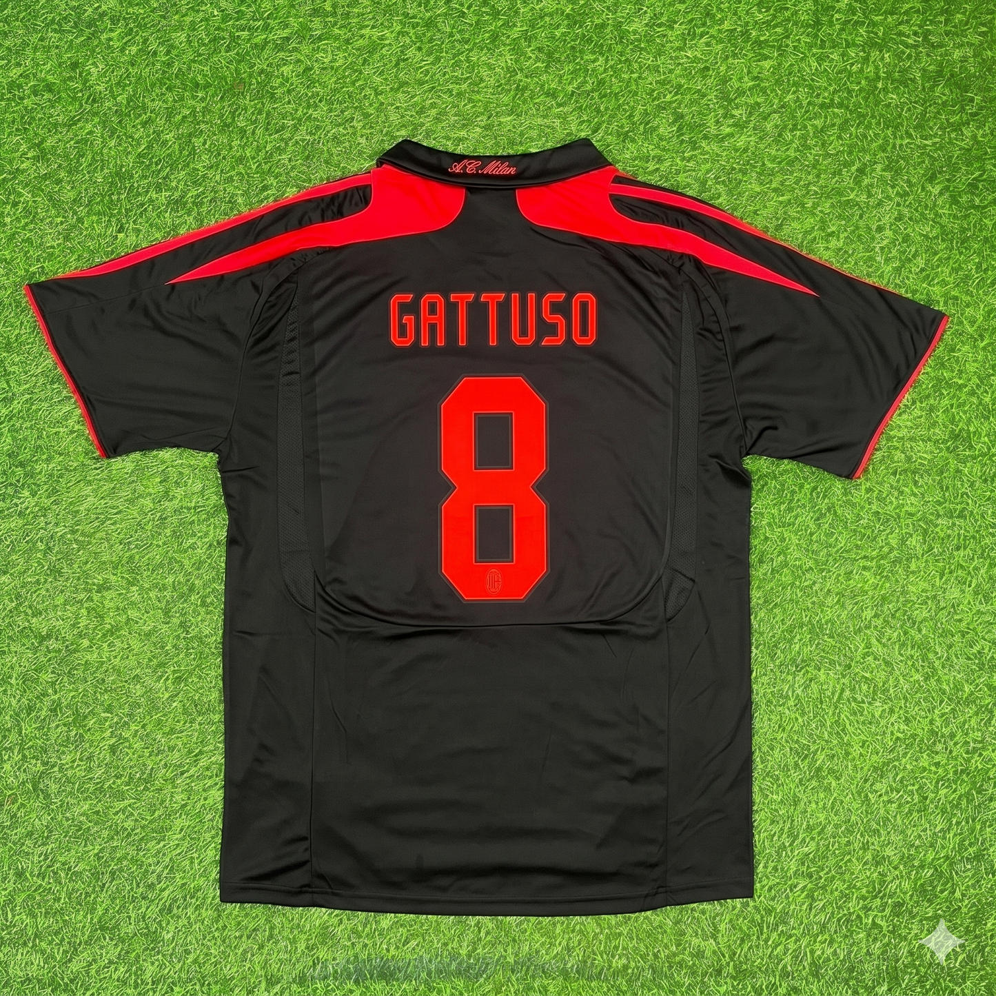 Gennaro Gattuso AC Milan 2007-2008 Black Retro Third Football Jersey
