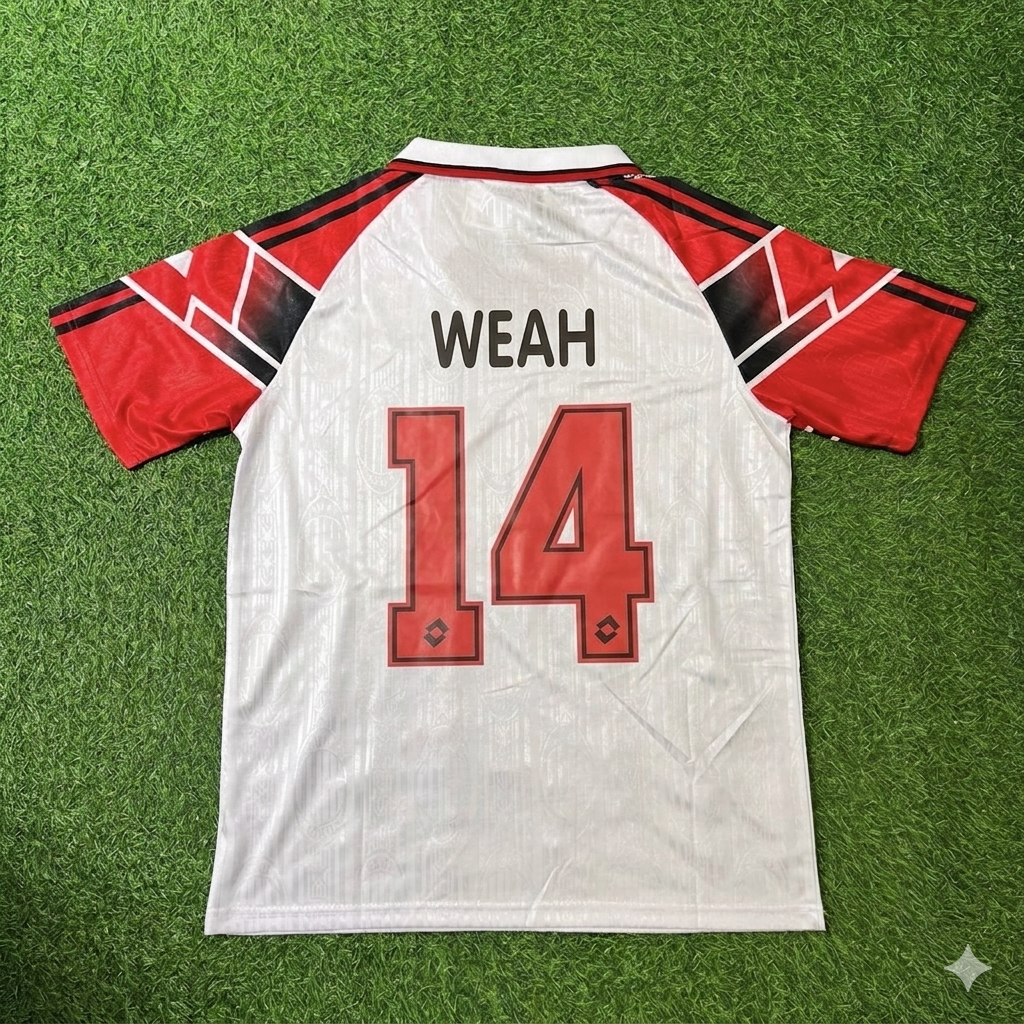 George Weah #14 AC Milan 1997 Away Retro Football Jersey