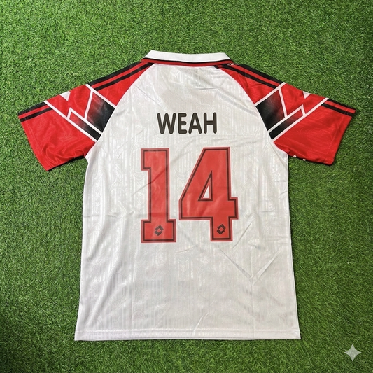 George Weah #14 AC Milan 1997 Away Retro Football Jersey