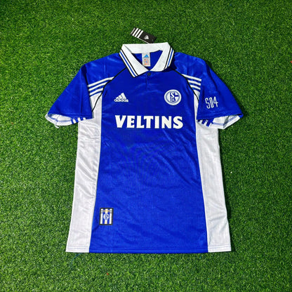 Gerald Asamoah FC Schalke 04 1999/2000 Blaues Heimtrikot Retro Fußballtrikot