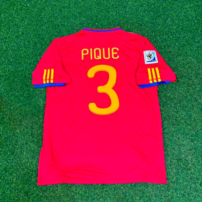 Gerard Pique 3 – Spain 2010 World Cup Retro Kit Jersey – | Trikot | Maillot Soccer Shirt