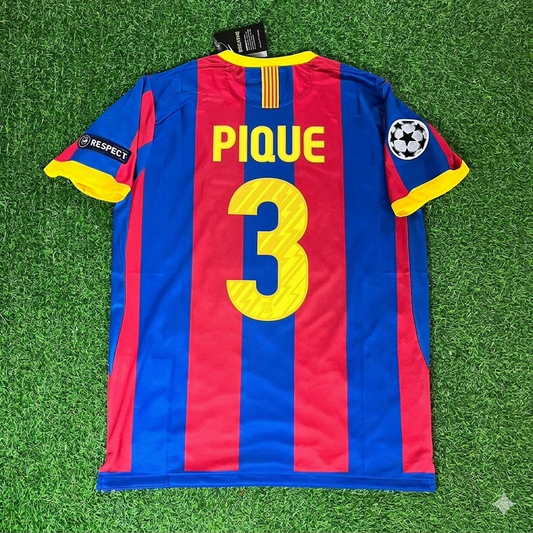 Gerard Pique 3- Barcelona 2011 London Final Jersey Trikot Maillot Soccer Shirt