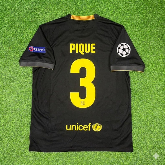 Gerard Pique #3 Barcelona 2013-2014 Black Retro Football Jersey