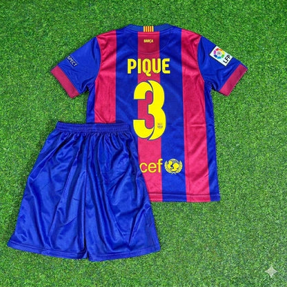Gerard Piqué #3 Barcelona 2015 Champions League Final Kids Retro Jersey