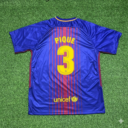 Gerard Pique 3- Barcelona 2017/2018 Season Football Jersey