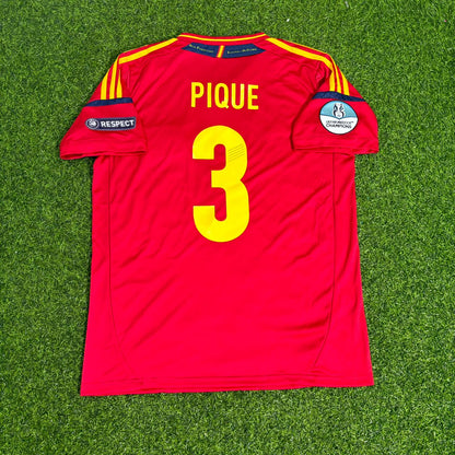 Gerard Pique Spain EURO 2012 Final Retro Football Jersey Kit