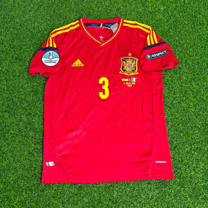 Gerard Pique Spain EURO 2012 Final Retro Football Jersey Kit