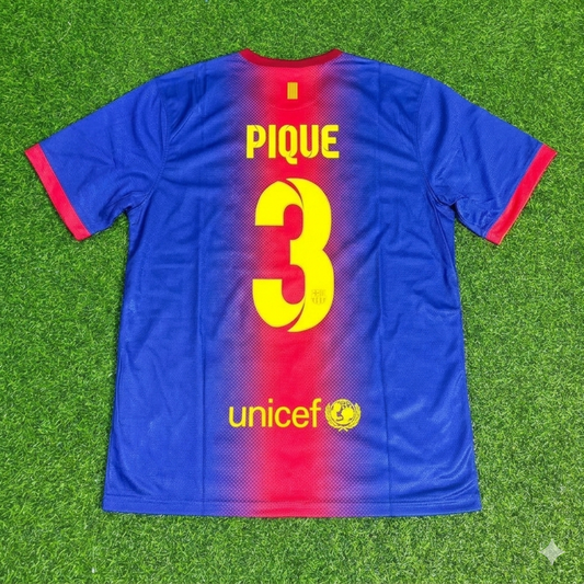 Gerard Pique Barcelona 2012/2013 Retro Home Football Jersey