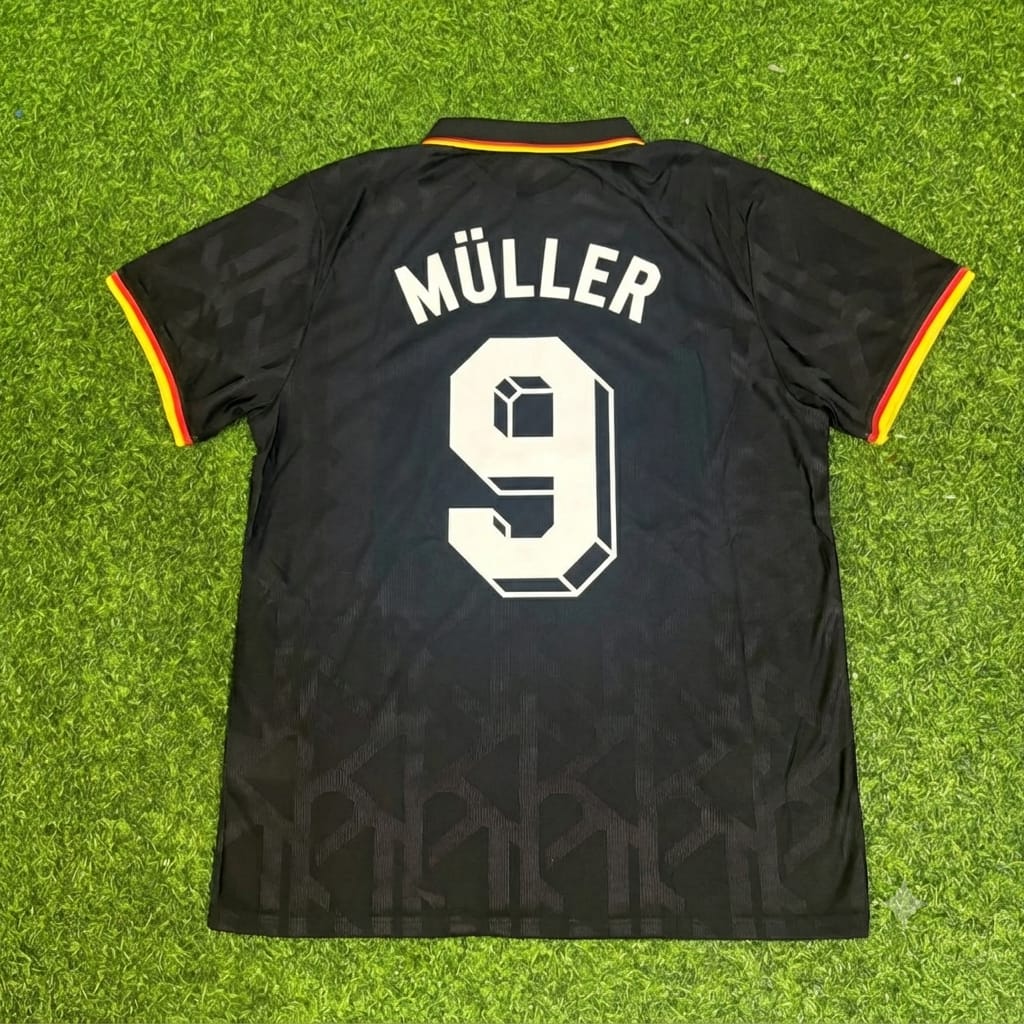 Gerd Müller Germany Black Polo Retro Commemorative Jersey