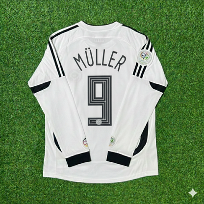 Gerd Müller Germany World Cup Long Sleeve White Retro Football Jersey