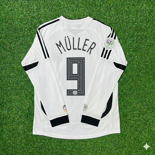 Gerd Müller Germany World Cup Long Sleeve White Retro Football Jersey