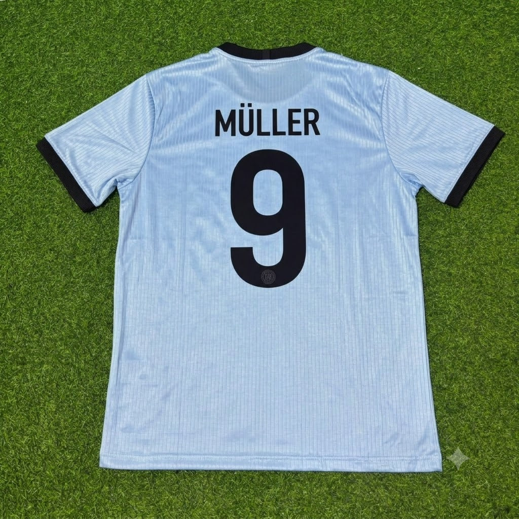 Gerd Müller Germany 125th Year Special Clear Blue Retro Football Jersey