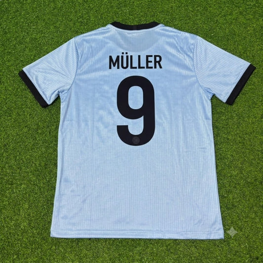 Gerd Müller Germany 125th Year Special Clear Blue Retro Football Jersey