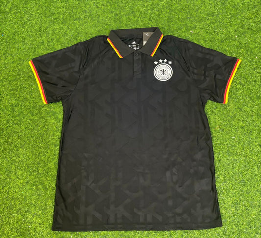 Germany Black Polo Retro Commemorative Jersey Trikot Maillot