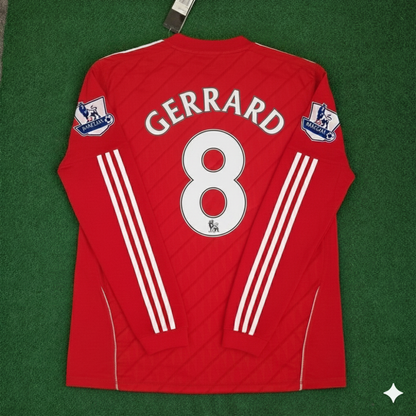 Steven Gerrard Liverpool 2010 2012 Season Long Sleeves Red Retro Jersey Trikot Soccer Shirt
