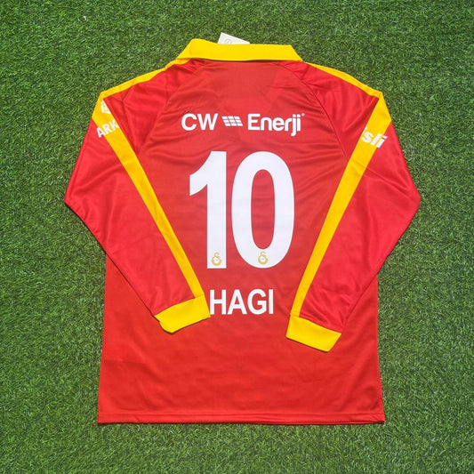 Gheorghe Hagi Galatasaray Legendary Vintage Red Long Sleeve Football Jersey