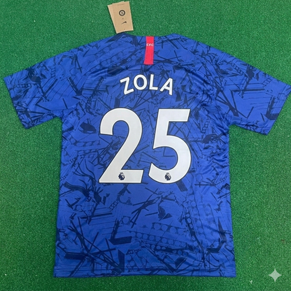 Gianfranco Zola #25 Chelsea Blue Retro Kit Jersey Trikot Maglia Maillot Soccer Shirt