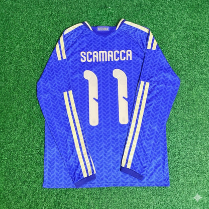 Gianluca Scamacca 11- Italy 2026 World Cup Long Sleeve Football Jersey