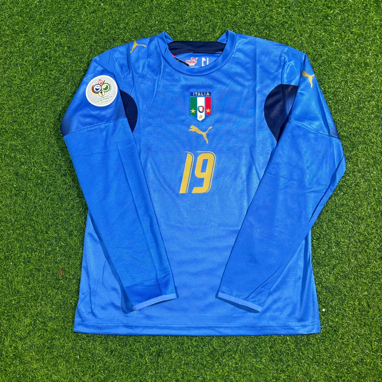 Gianluca Zambrotta #19 Italien 2006 WM Finale Langarm Retro Fußballtrikot