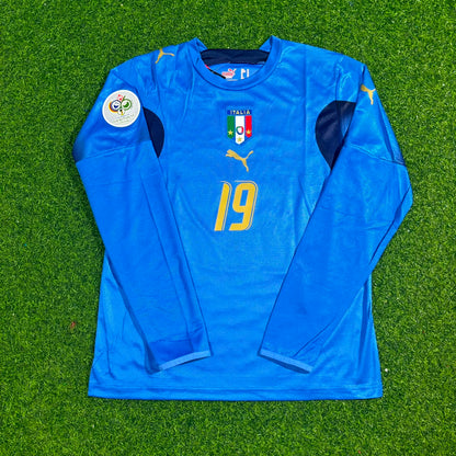 Gianluca Zambrotta #19 Italien 2006 WM Finale Langarm Retro Fußballtrikot