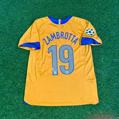 Gianluca Zambrotta #19 Juventus 2005-2006 Yellow Third Retro Football Jersey