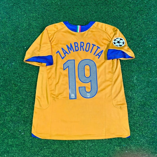 Gianluca Zambrotta #19 Juventus 2005-2006 Yellow Third Retro Football Jersey