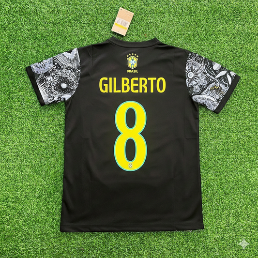 Gilberto Silva Brazil Iconic Retro Football Jersey Trikot Maglia Soccer Shirt