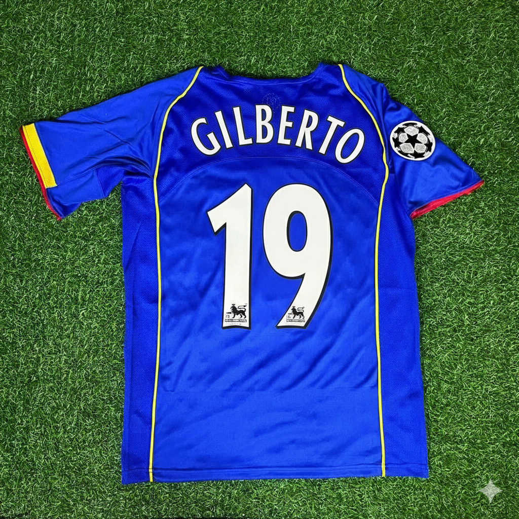 Gilberto Silva Arsenal 2004-05 Blue Retro Jersey Trikot Maglia Camiseta