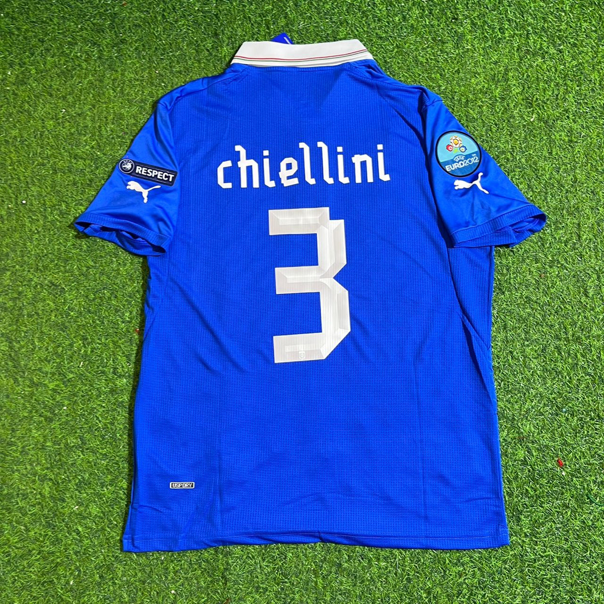Giorgio Chiellini 3- Italy Euro 2012 Retro Home Jersey