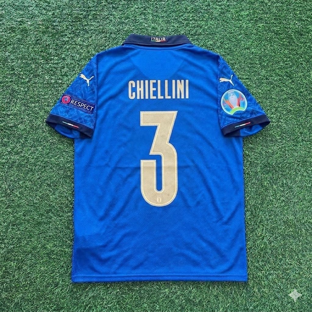 Giorgio Chiellini #3 Italy EURO 2020 Final Retro Soccer Jersey – | Trikot | Maillot Soccer Shirt