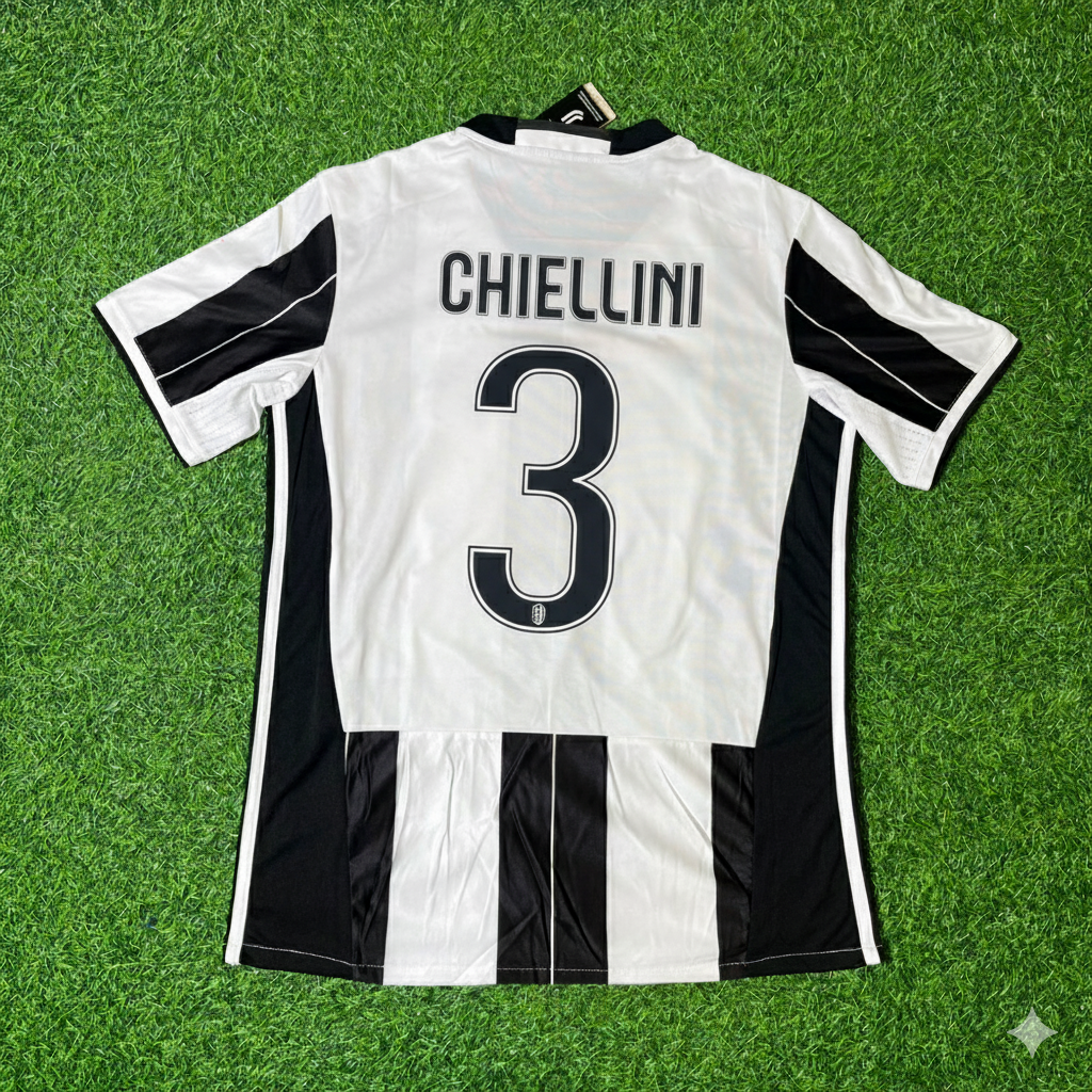 Giorgio Chiellini Juventus 2016/17 Home Retro Football Jersey Kit