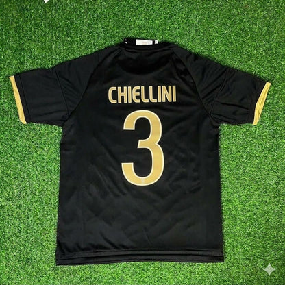 Giorgio Chiellini 3- Juventus Retro Black Kit Jersey Trikot Maglia Soccer Shirt