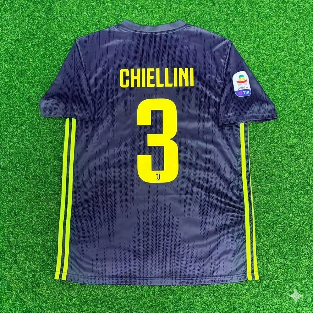 Giorgio Chiellini #3 Juventus 2017-2018 Retro Home Football Jersey