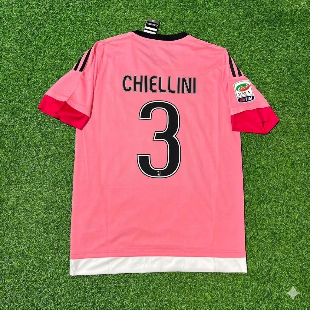 Giorgio Chiellini Juventus Retro Pink 2015-2016 Jersey Trikot