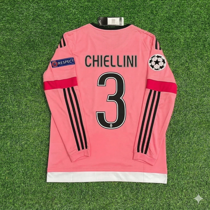 Giorgio Chiellini Juventus Pink Retro 2015-2016 Pink Jersey Trikot