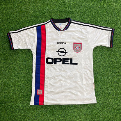 Giovane Élber Bayern Munich 1997–1998 Away White Retro Football Jersey Kit