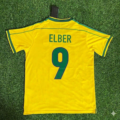 Maillot Rétro Giovane Élber #9 Brésil Coupe du Monde 1998