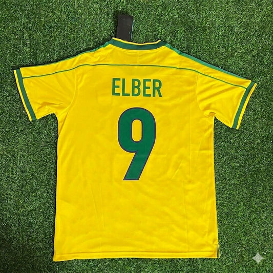 Giovane Élber #9 Brazil 1998 World Cup Retro Jersey Soccer Shirt