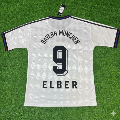 Giovane Elber Bayern Munich 1997–1998 Away White Retro Football Jersey Kit