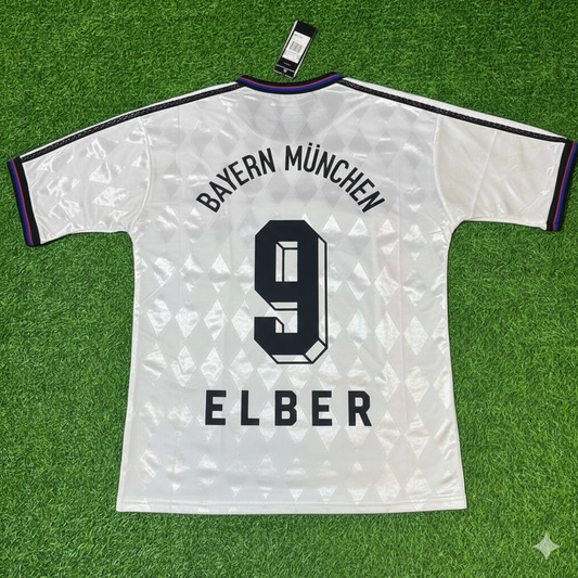Giovane Elber Bayern Munich 1997–1998 Away White Retro Football Jersey Kit